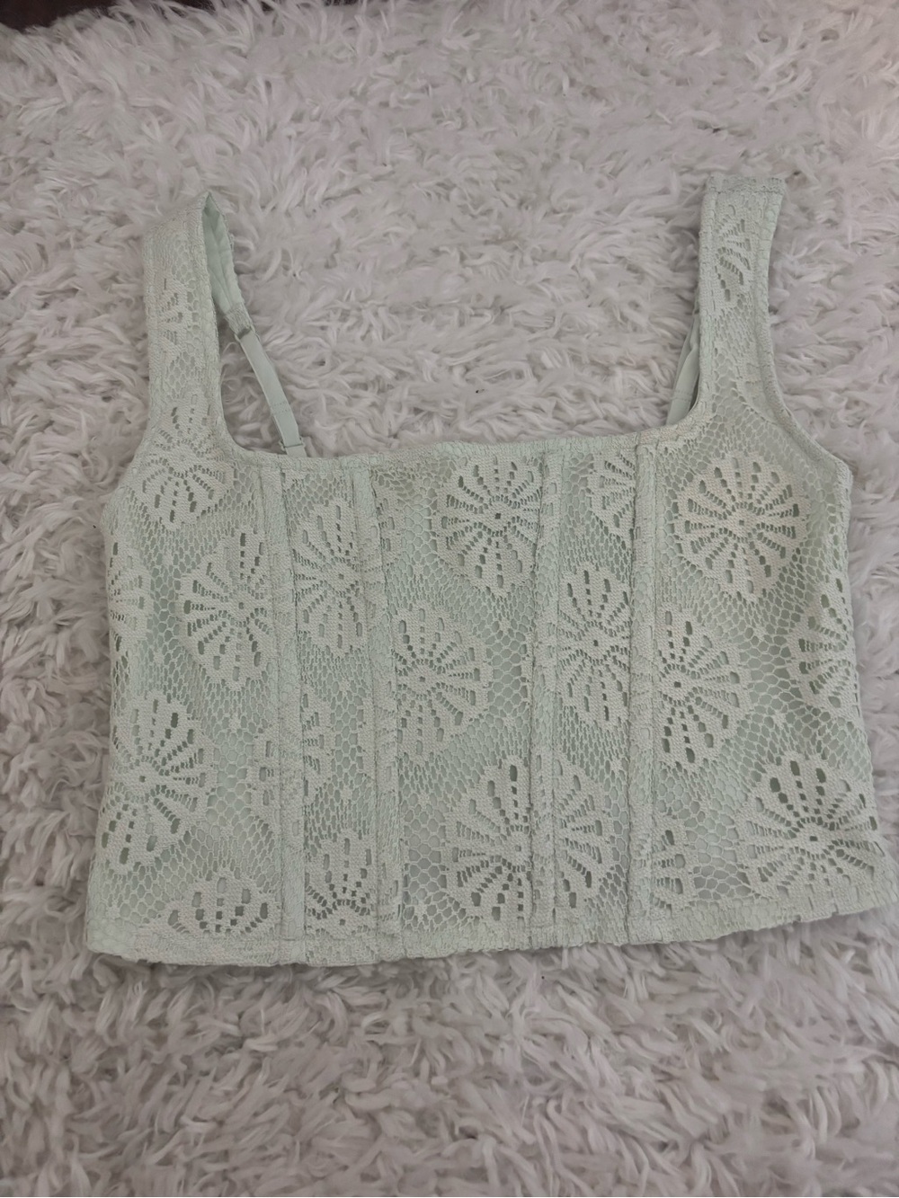 American Eagle Outfitters Mint Lace Crop Top